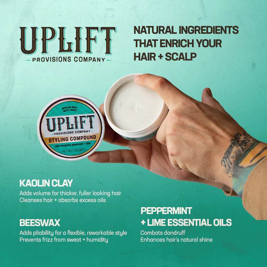 Uplift Provisions Compound Clay Pomade - Ultimate Hair Styling Products 